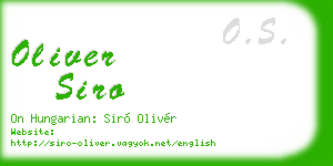 oliver siro business card