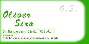 oliver siro business card